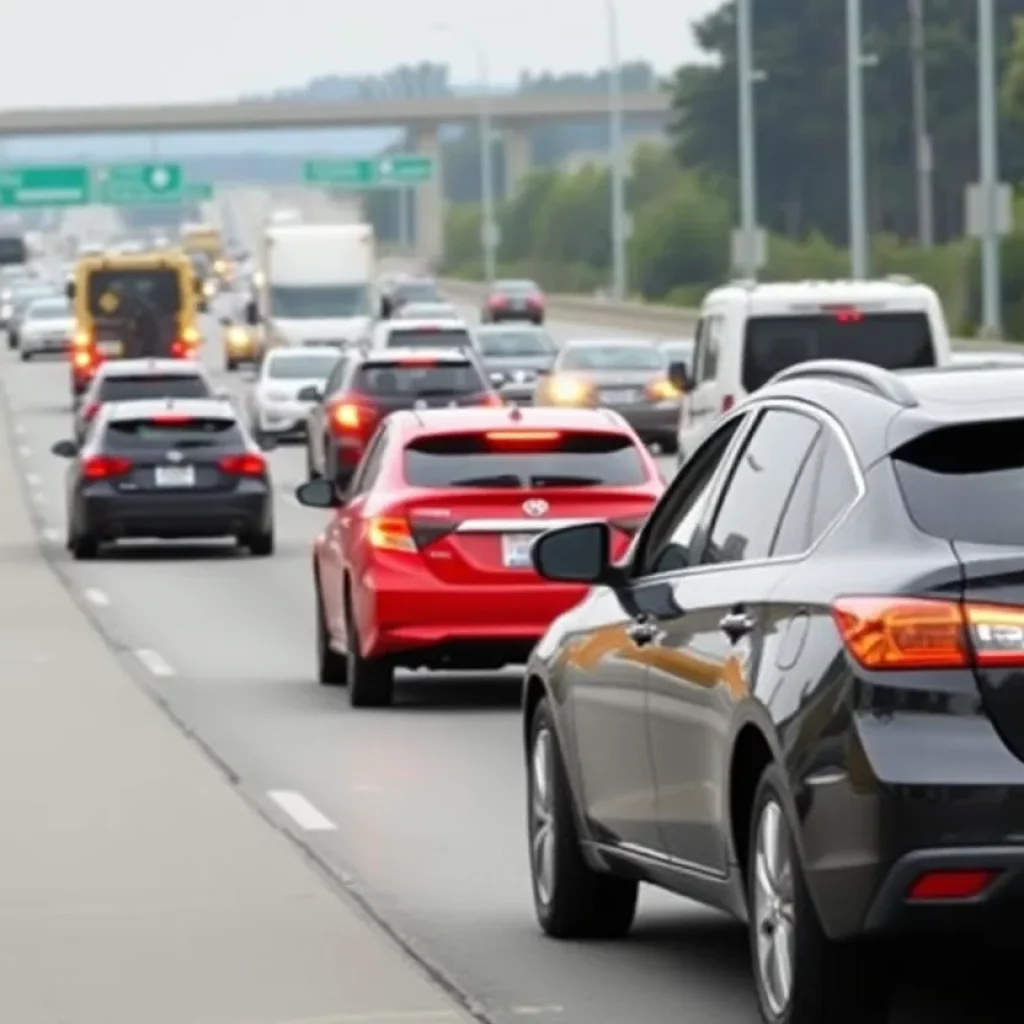 Cars on a California highway representing auto insurance changes