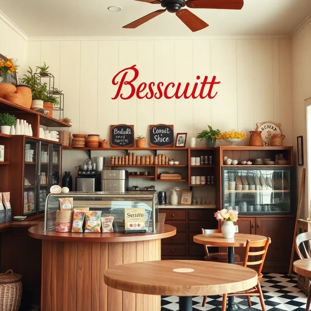Interior of Callie's Hot Little Biscuit showcasing southern decor