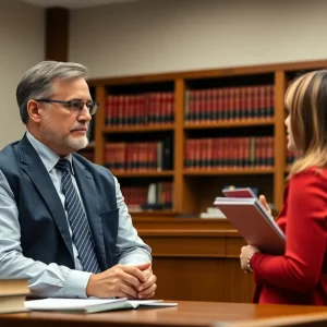Attorney consulting with a client about a car accident case