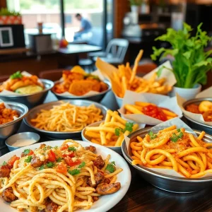 A variety of delicious dishes from local Carolinian restaurants