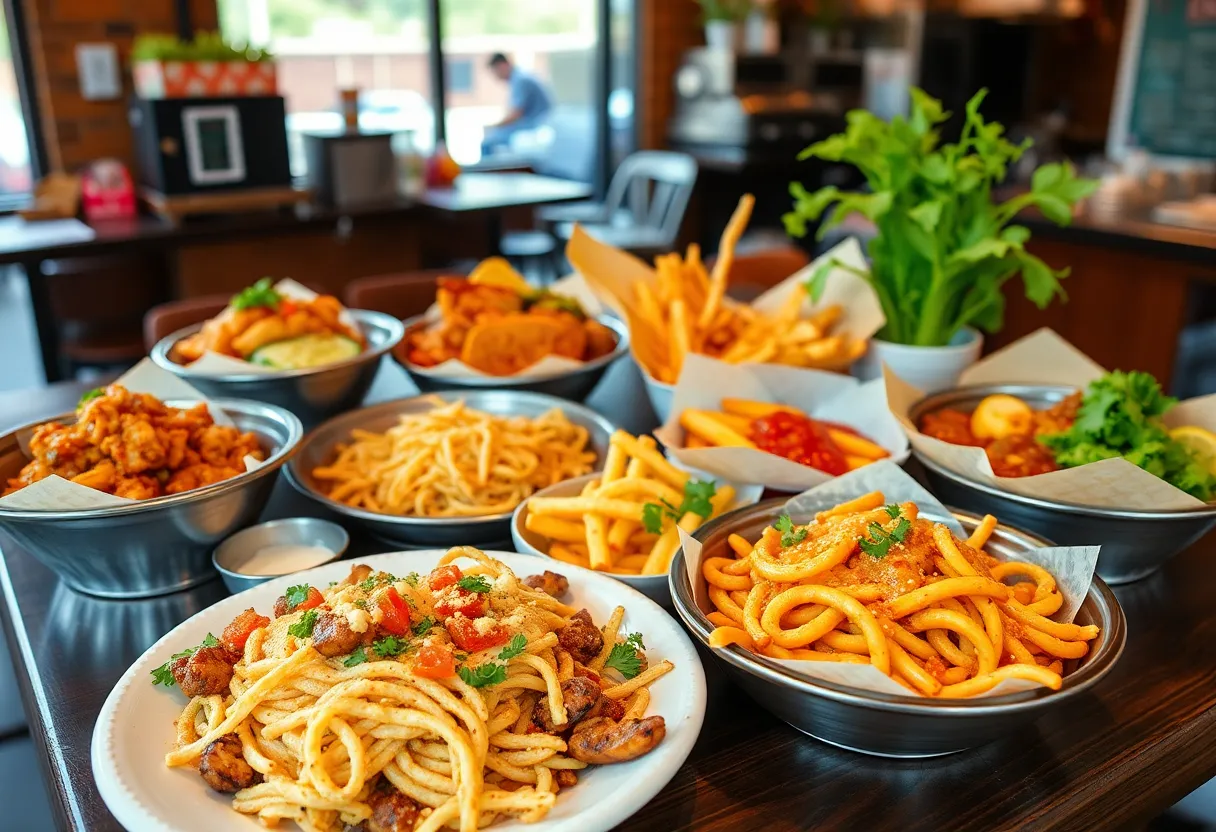 A variety of delicious dishes from local Carolinian restaurants