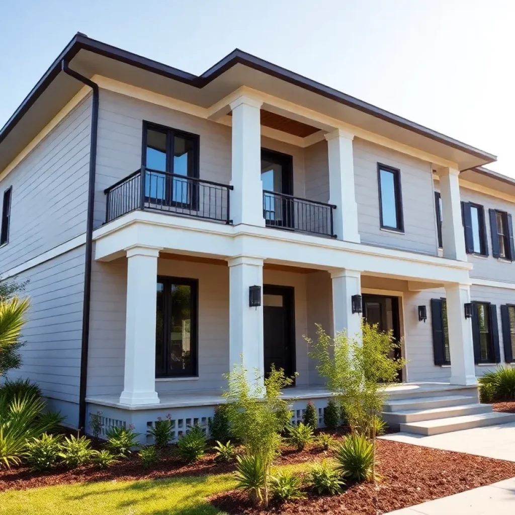 Exterior view of a modern home in Charleston, South Carolina