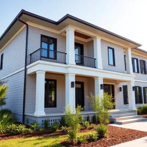 Exterior view of a modern home in Charleston, South Carolina