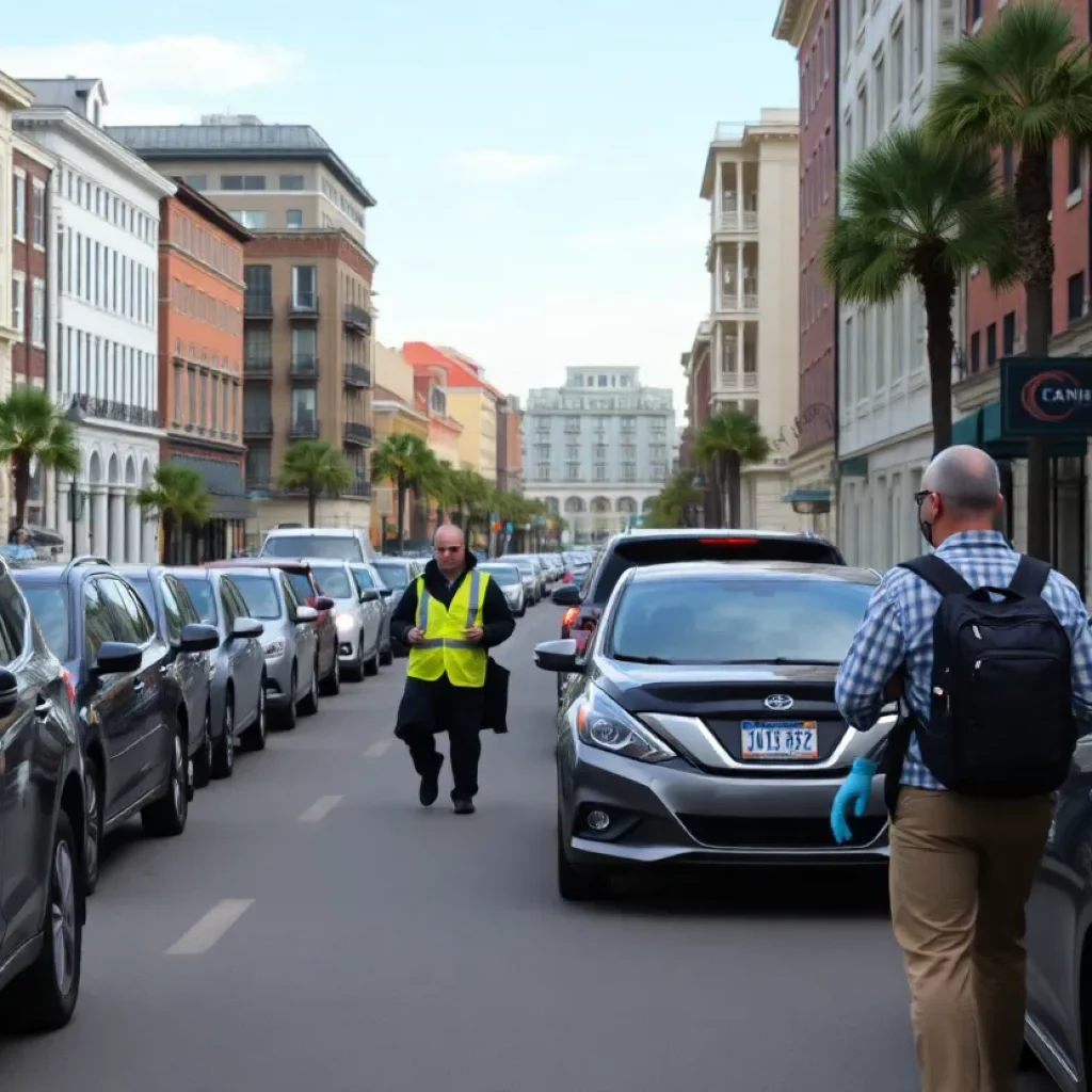 Hospitality workers in downtown Charleston