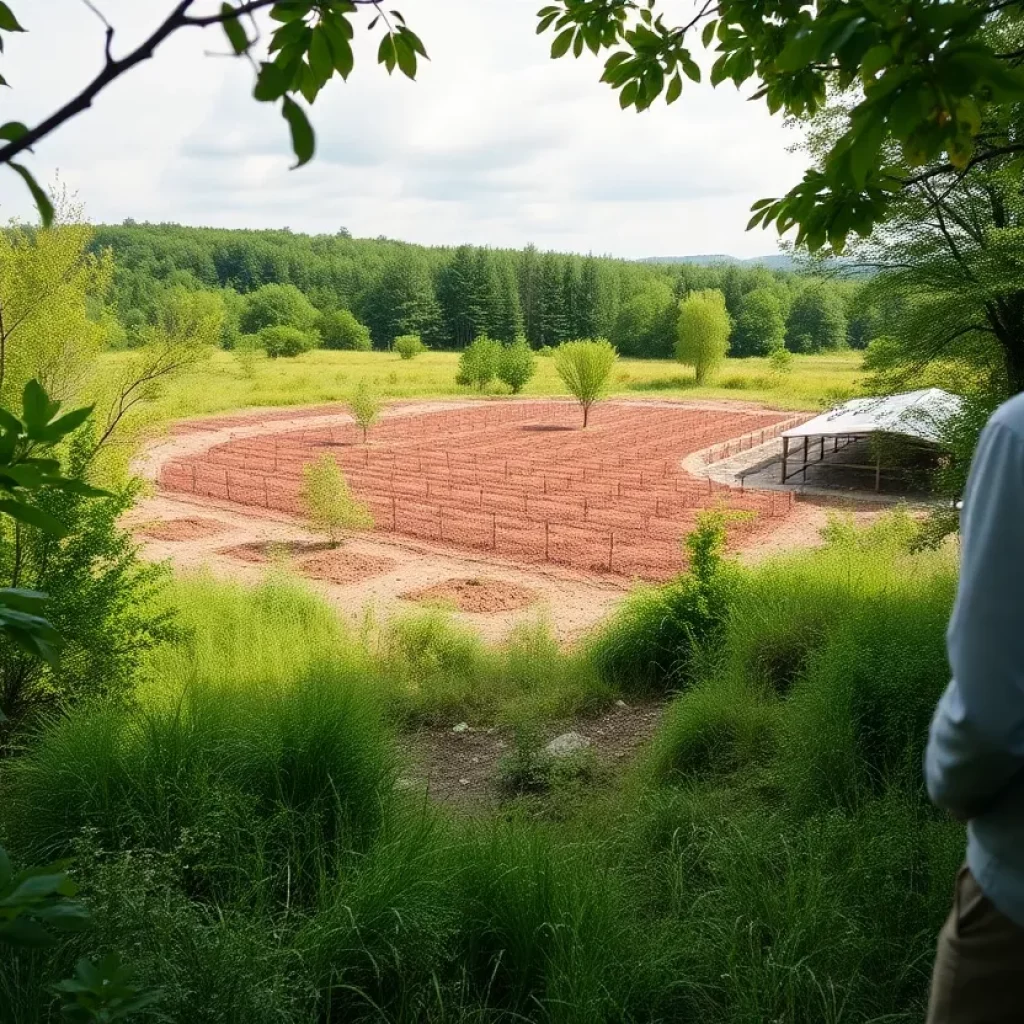 A view of a park under construction for conservation efforts in Charleston County.