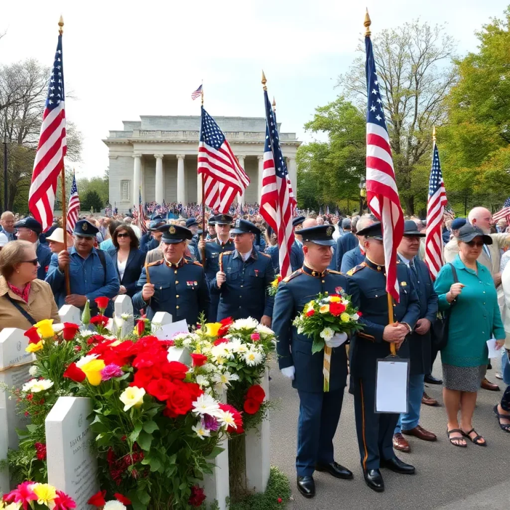 Memorial Day parade honoring fallen soldiers in Charleston.