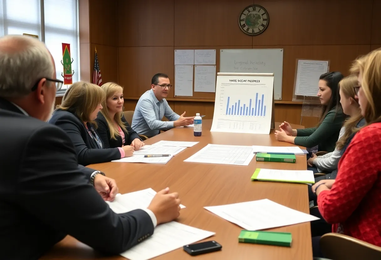 Charleston County School Board members discussing budget proposals