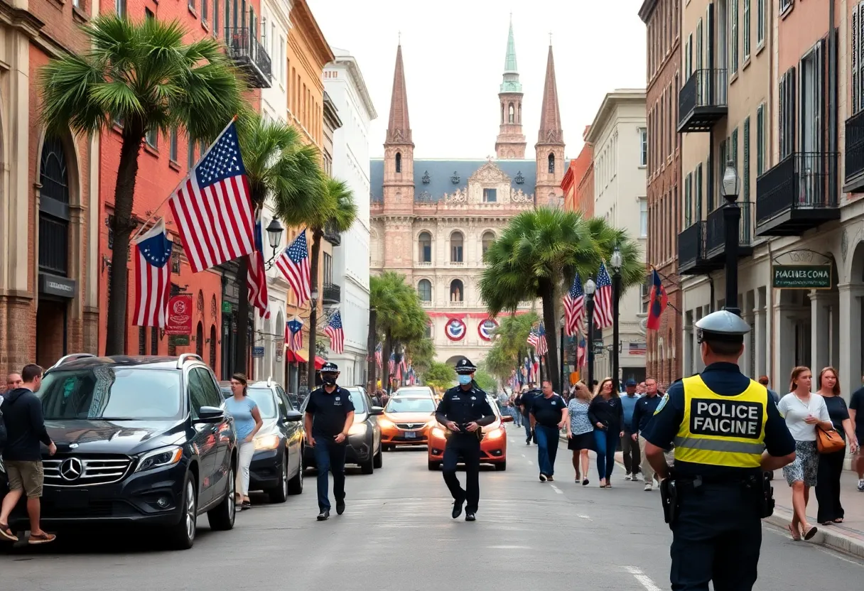View of historic streets in Charleston, SC