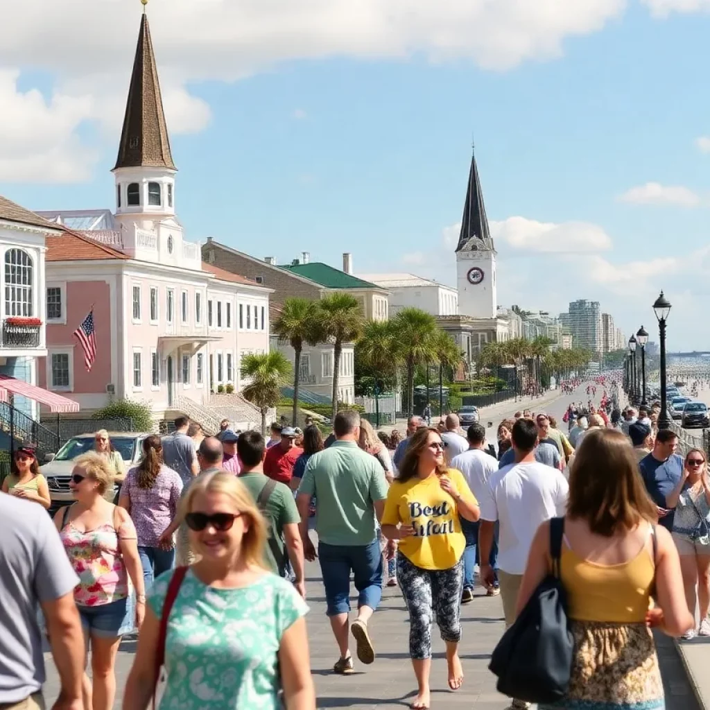 Tourists enjoying Charleston's attractions