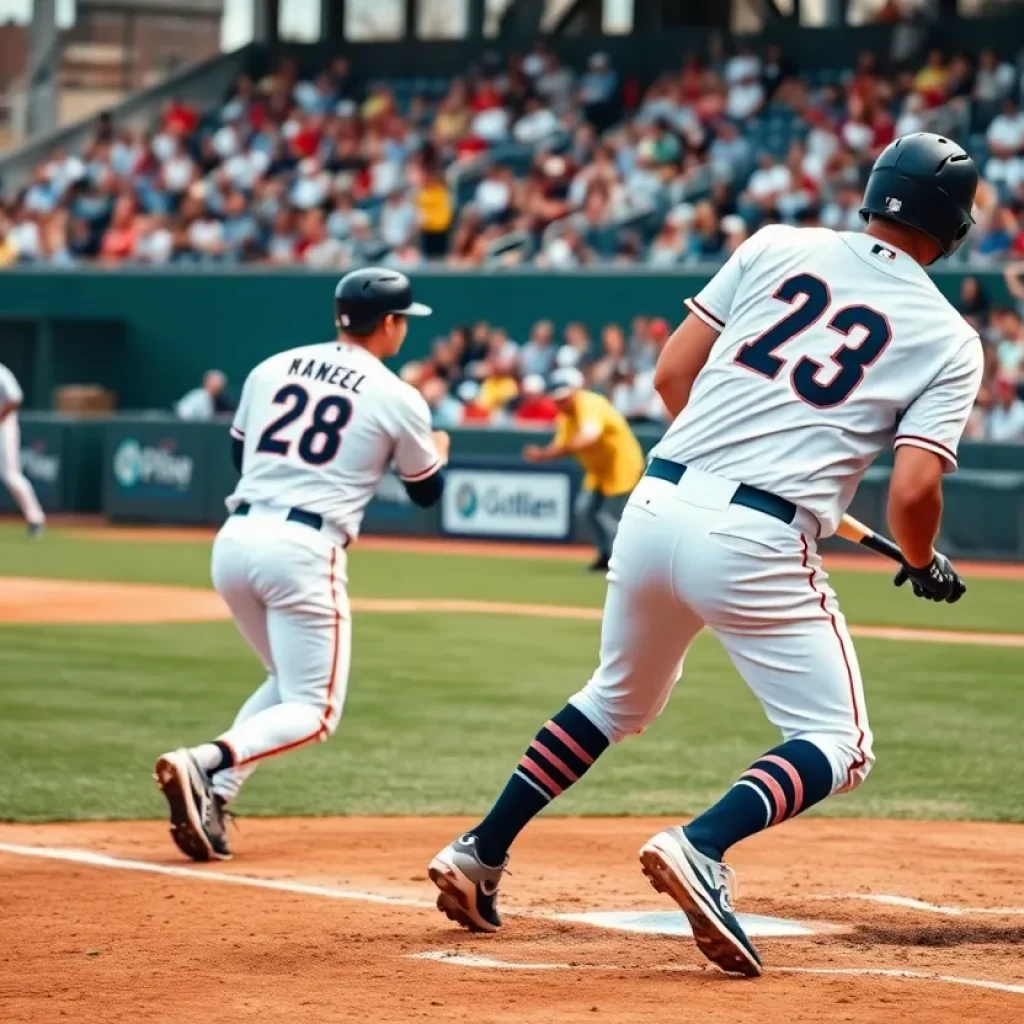 College of Charleston baseball players playing in a game