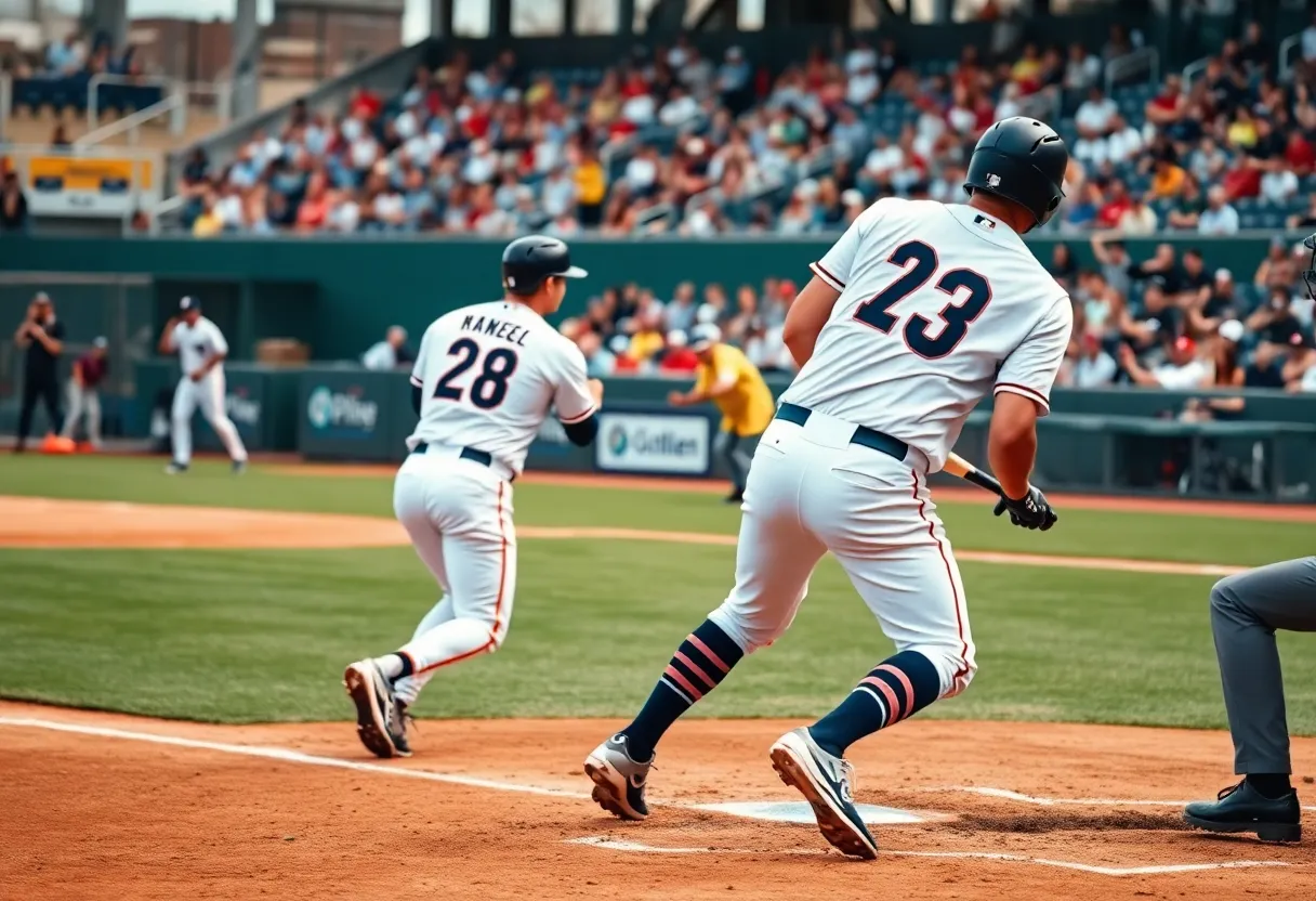 College of Charleston baseball players playing in a game