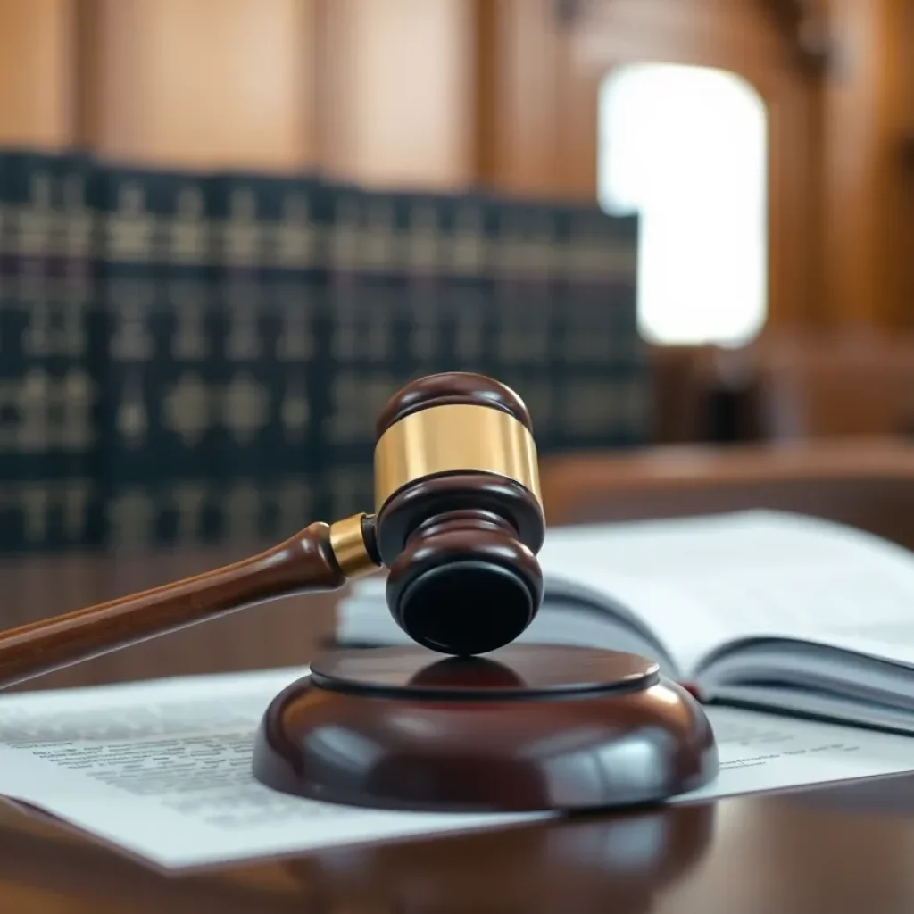 Courtroom with legal documents depicting changes in personal injury law
