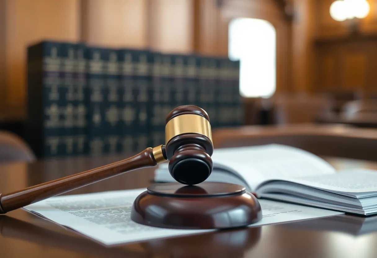 Courtroom with legal documents depicting changes in personal injury law