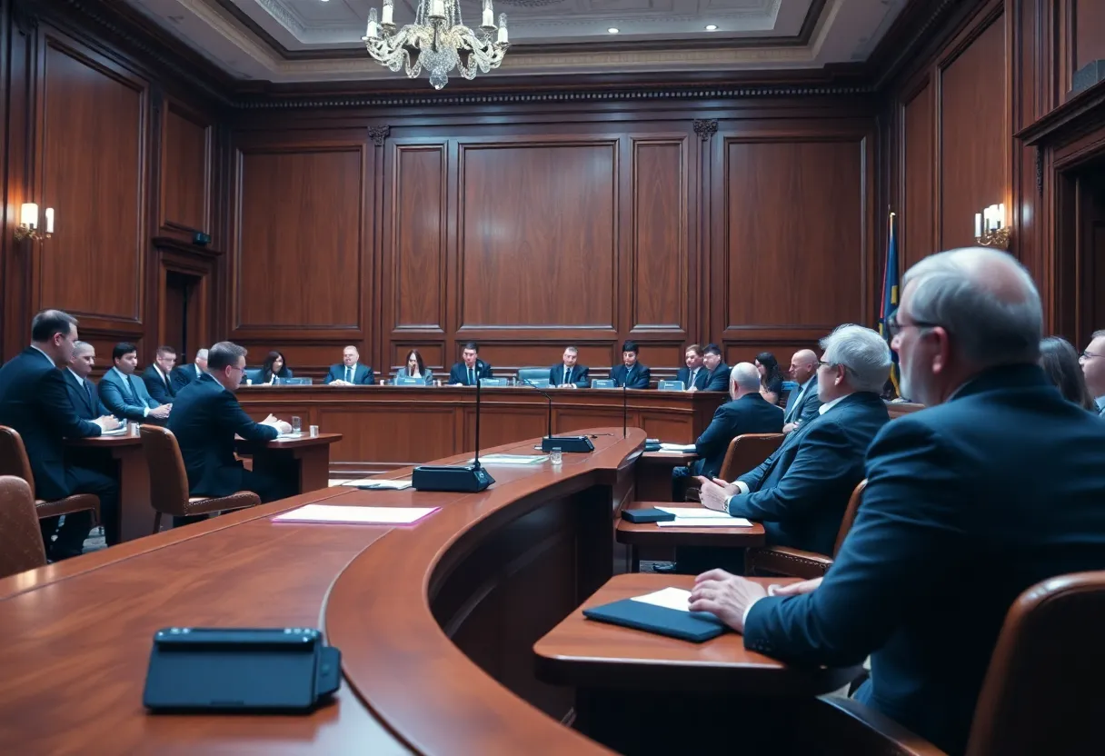 Courtroom scene illustrating the verdict on workplace safety