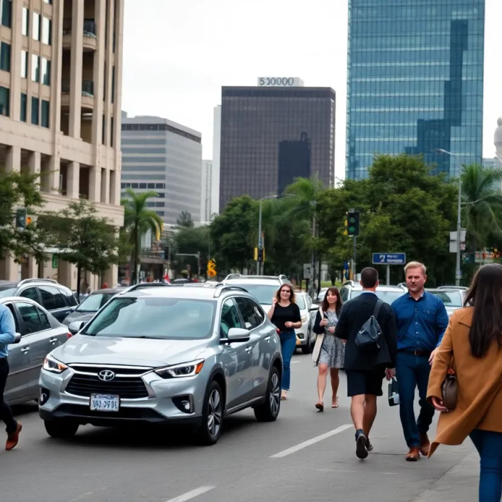 A bustling street in Dallas, representing personal injury cases.
