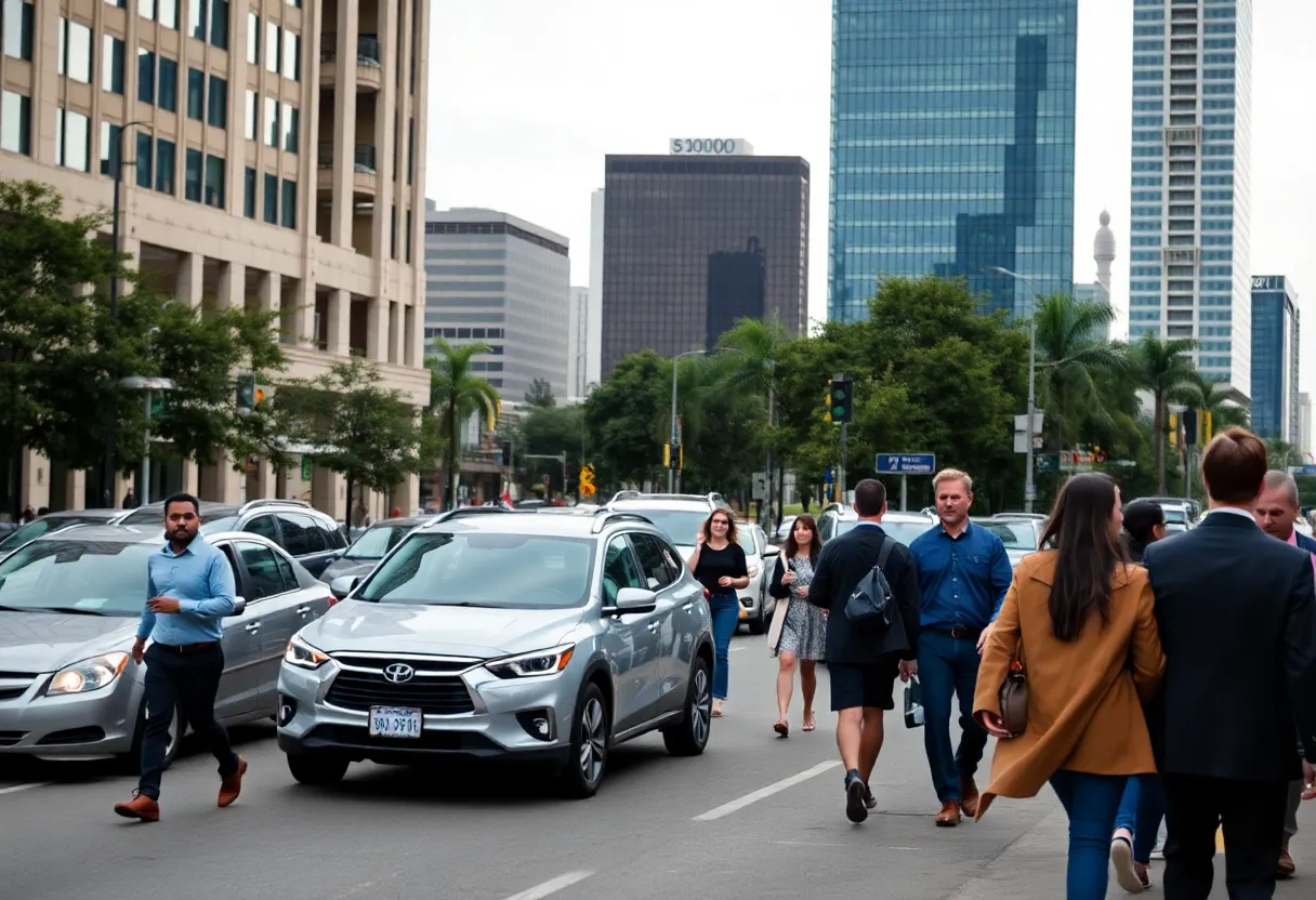 A bustling street in Dallas, representing personal injury cases.