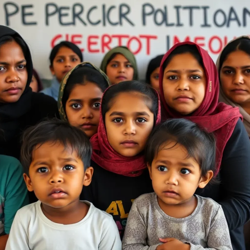 Children and mothers representing the impact of deportation in immigration cases.