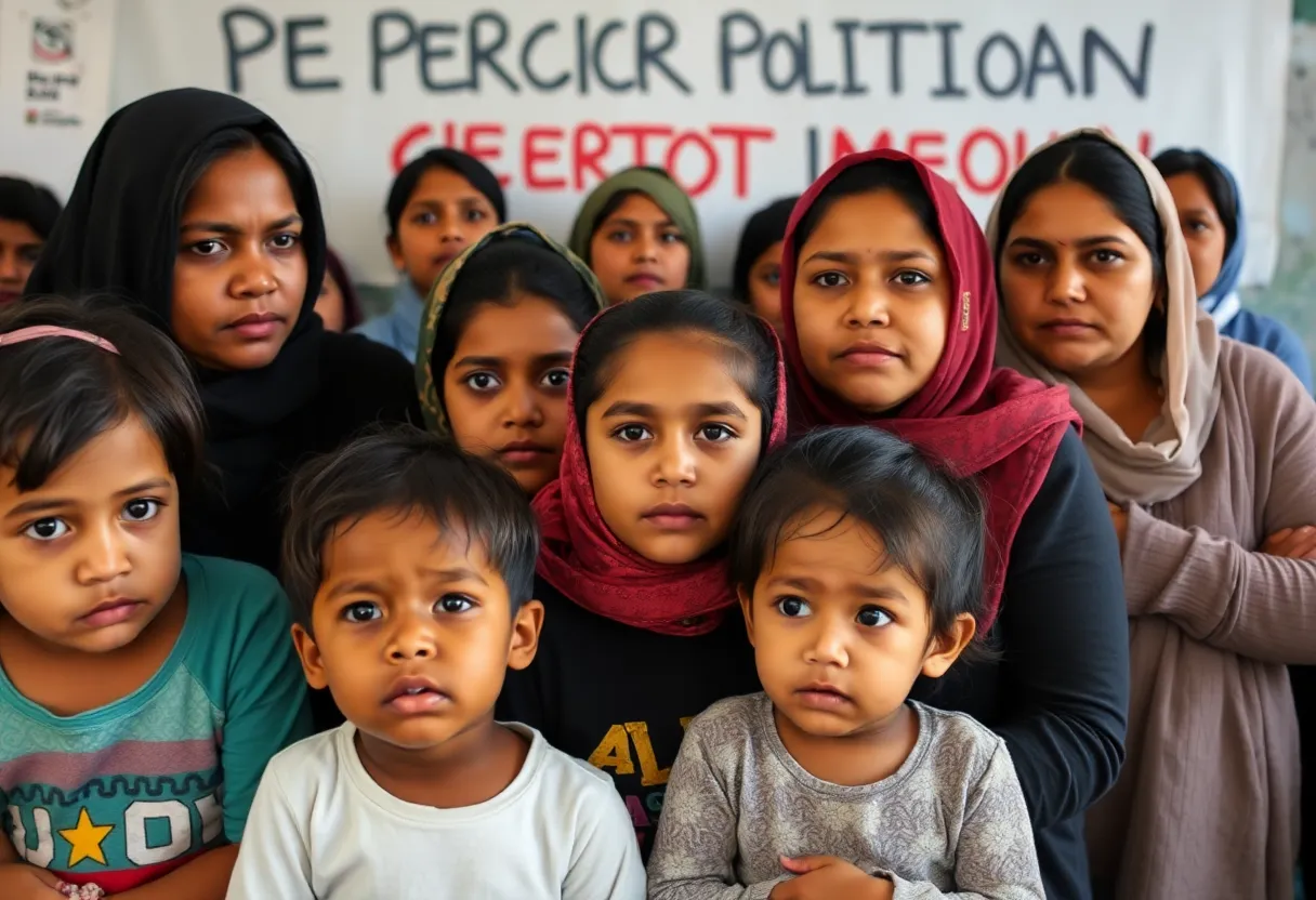 Children and mothers representing the impact of deportation in immigration cases.