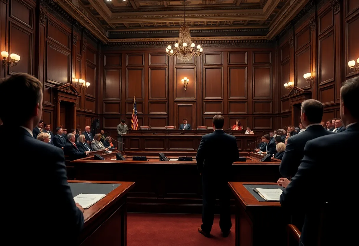Courtroom scene showcasing the tension of the Diddy Combs trial
