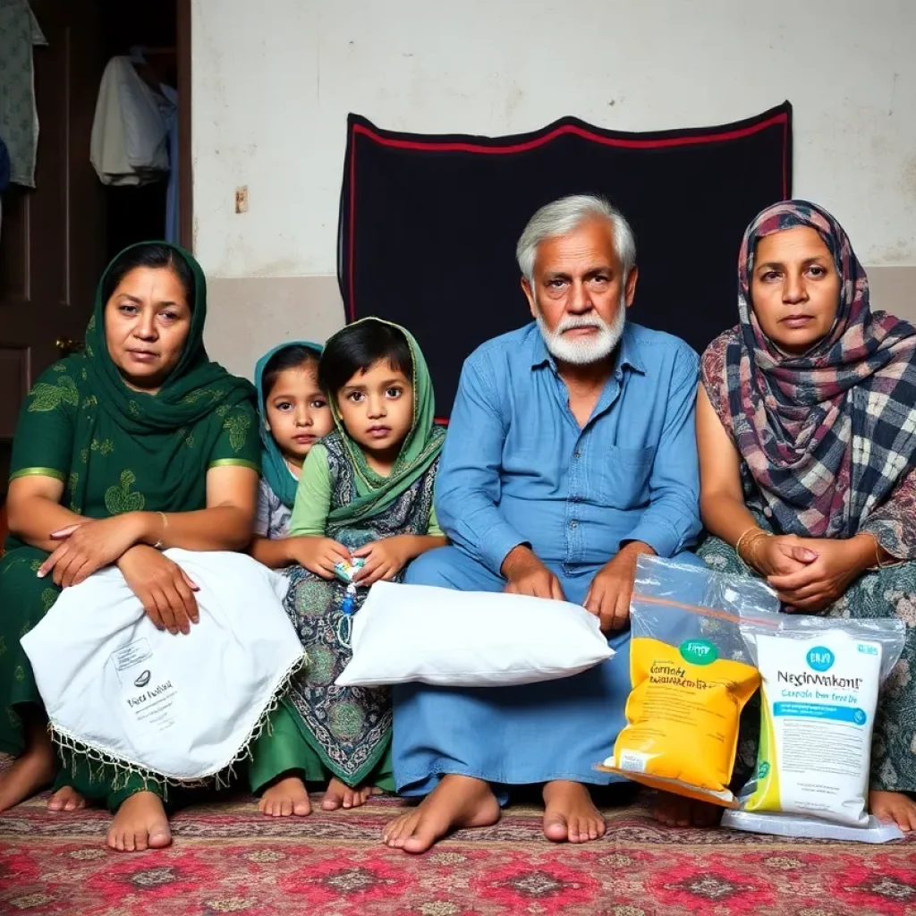 A family navigating a medical crisis in their home, expressing concern for their child's health.