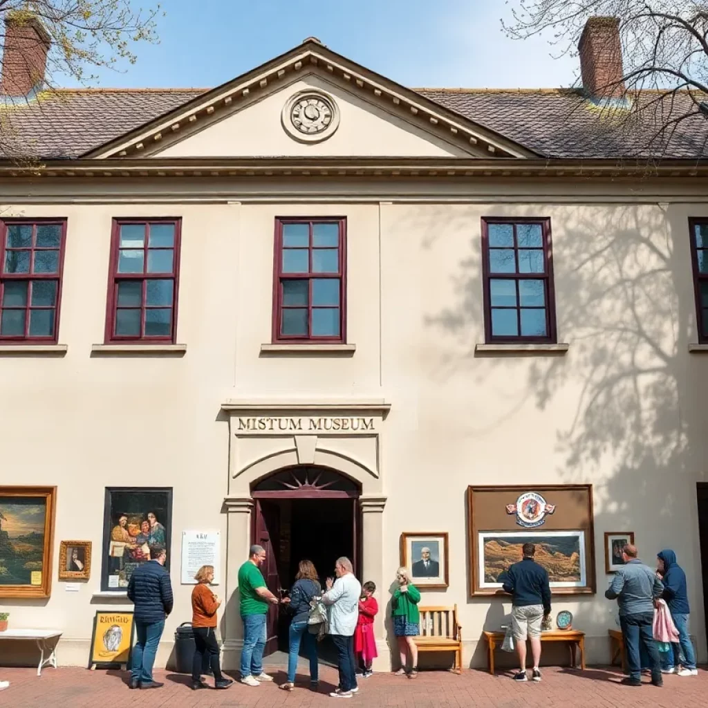 Gibbes Museum of Art exterior with art displays