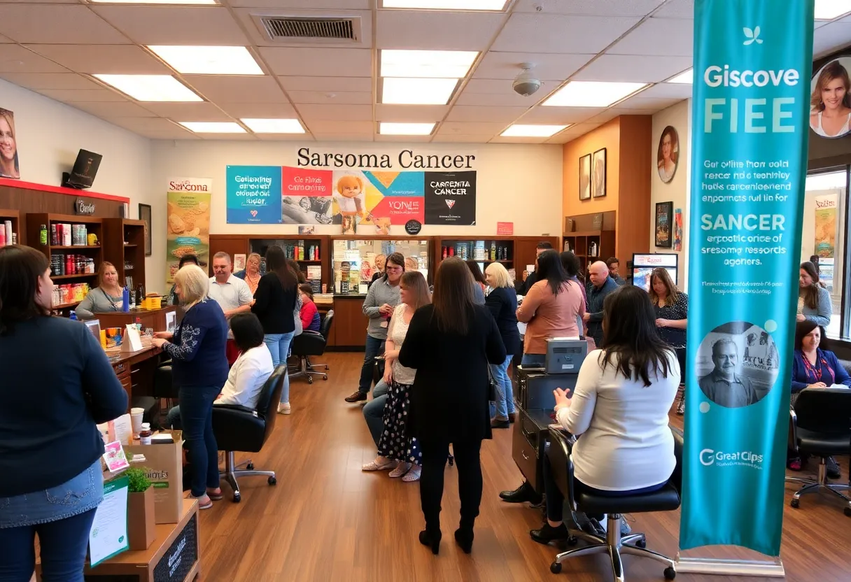 Customers participating in the Great Clips Sarcoma Fundraiser