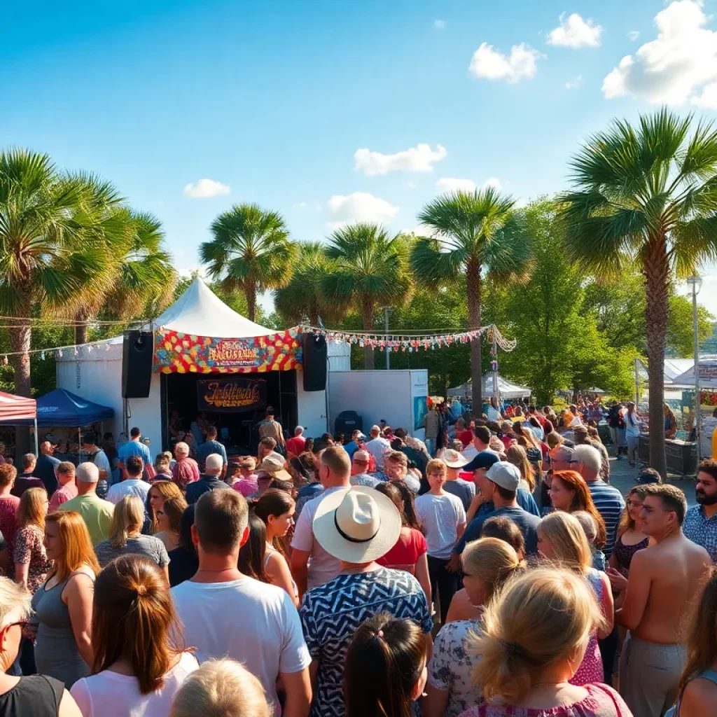 Crowd enjoying performances at the High Water Festival in Charleston
