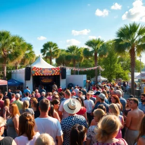 Crowd enjoying performances at the High Water Festival in Charleston