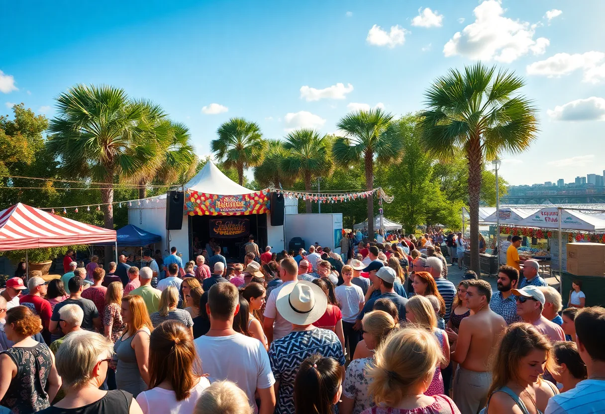 Crowd enjoying performances at the High Water Festival in Charleston