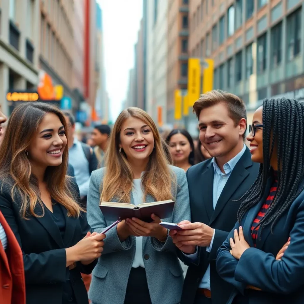 Young lawyers engaging in a community event
