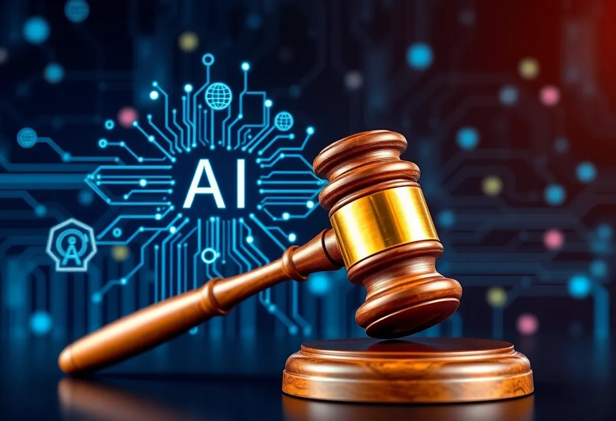 Abstract image of law and artificial intelligence