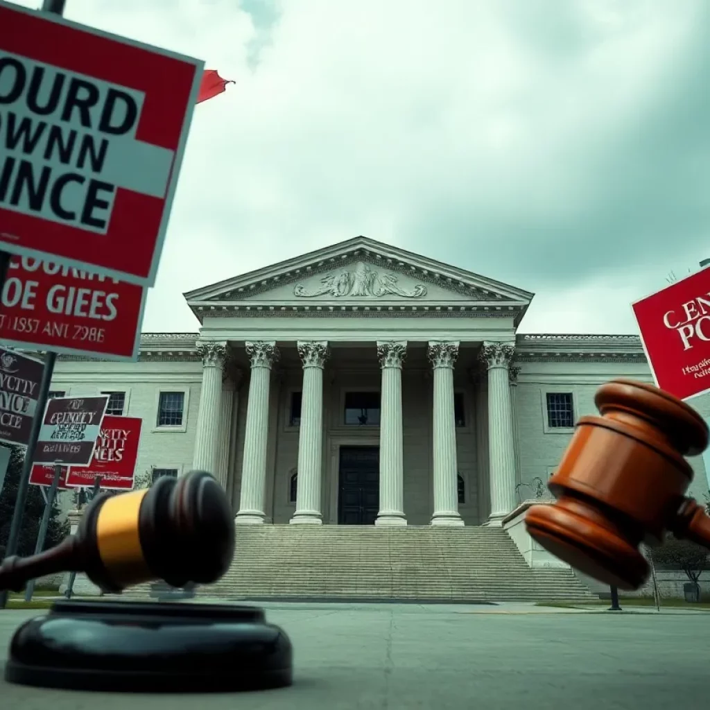 Symbolic representation of judicial independence amidst political challenges.