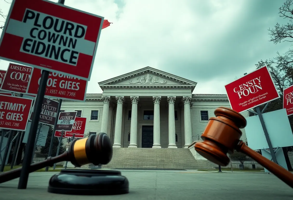 Symbolic representation of judicial independence amidst political challenges.