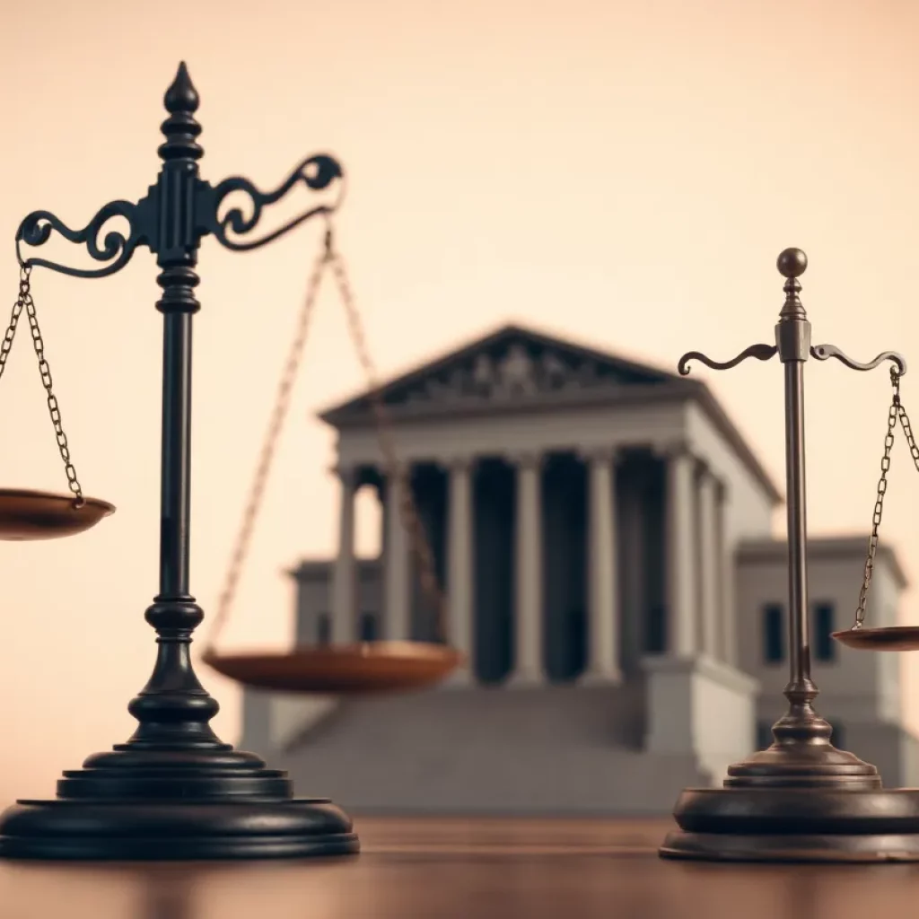 Abstract representation of justice in the legal system