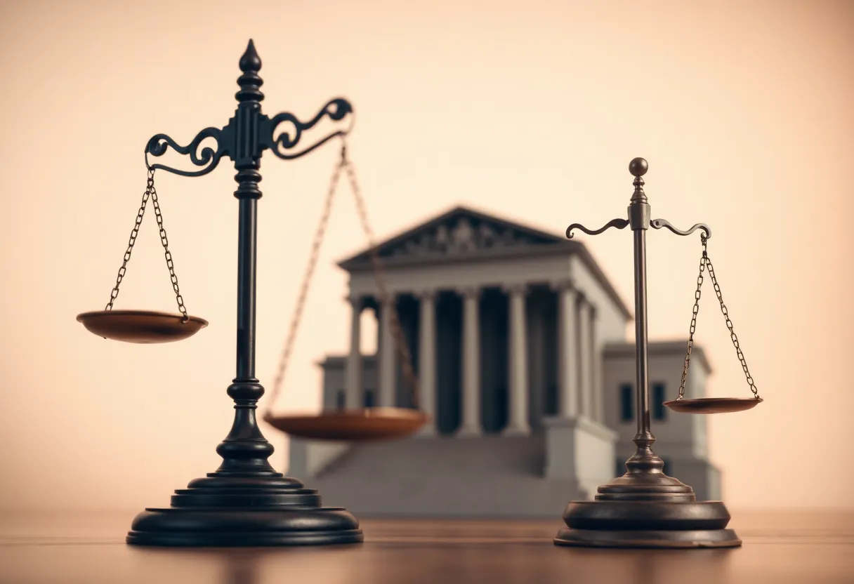 Abstract representation of justice in the legal system