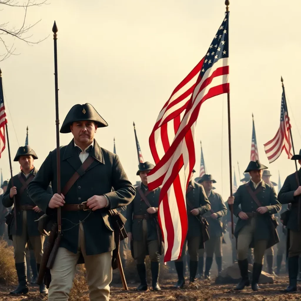 Historic representation of the American Revolution