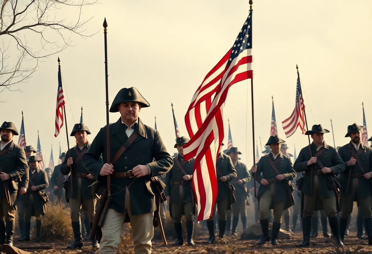 Historic representation of the American Revolution