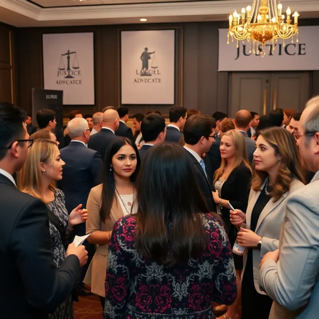 A gathering of legal professionals celebrating achievements in law