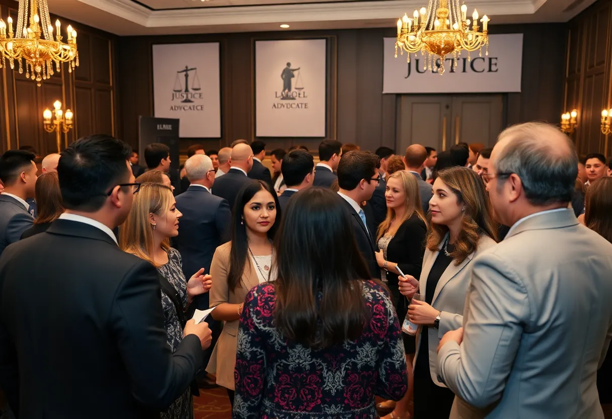 A gathering of legal professionals celebrating achievements in law