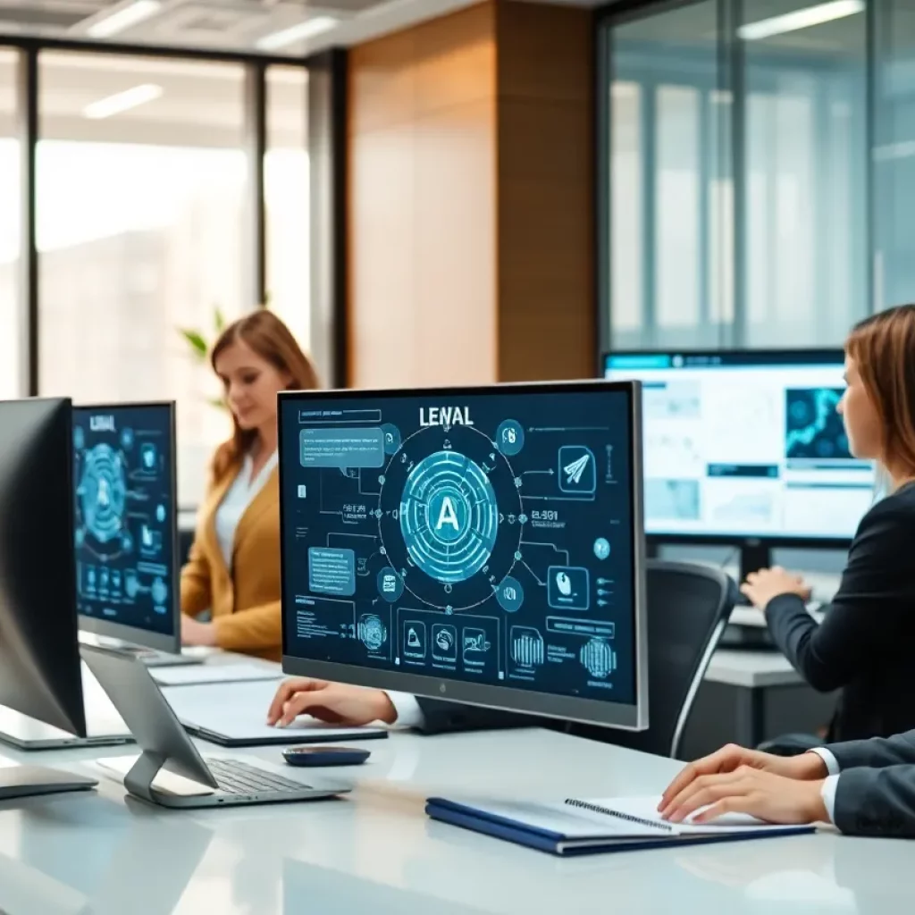 Modern legal technology tools in an office setting