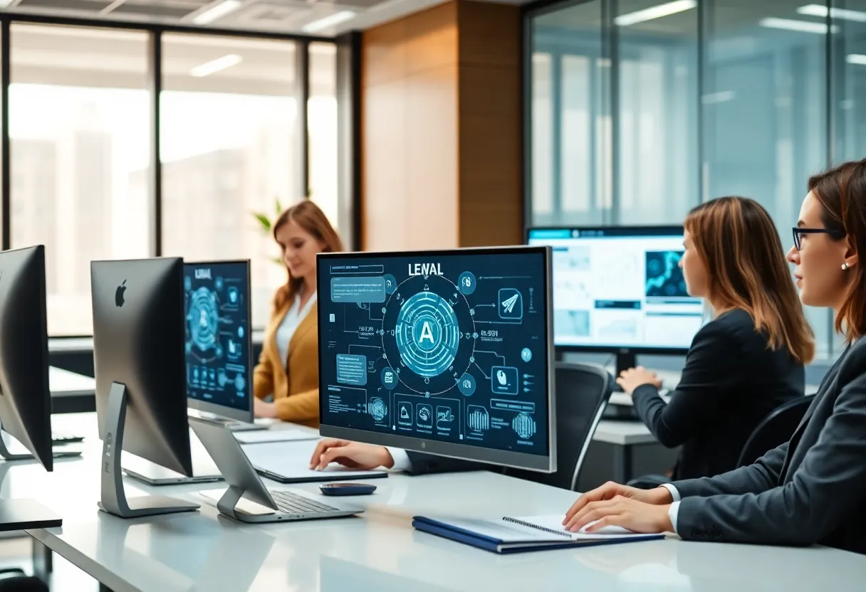 Modern legal technology tools in an office setting