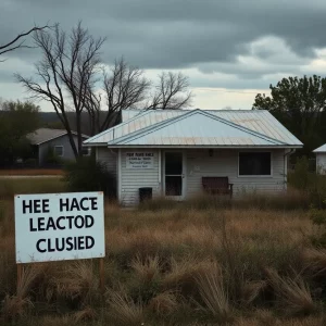 Abandoned healthcare clinic related to asbestos treatment in Libby