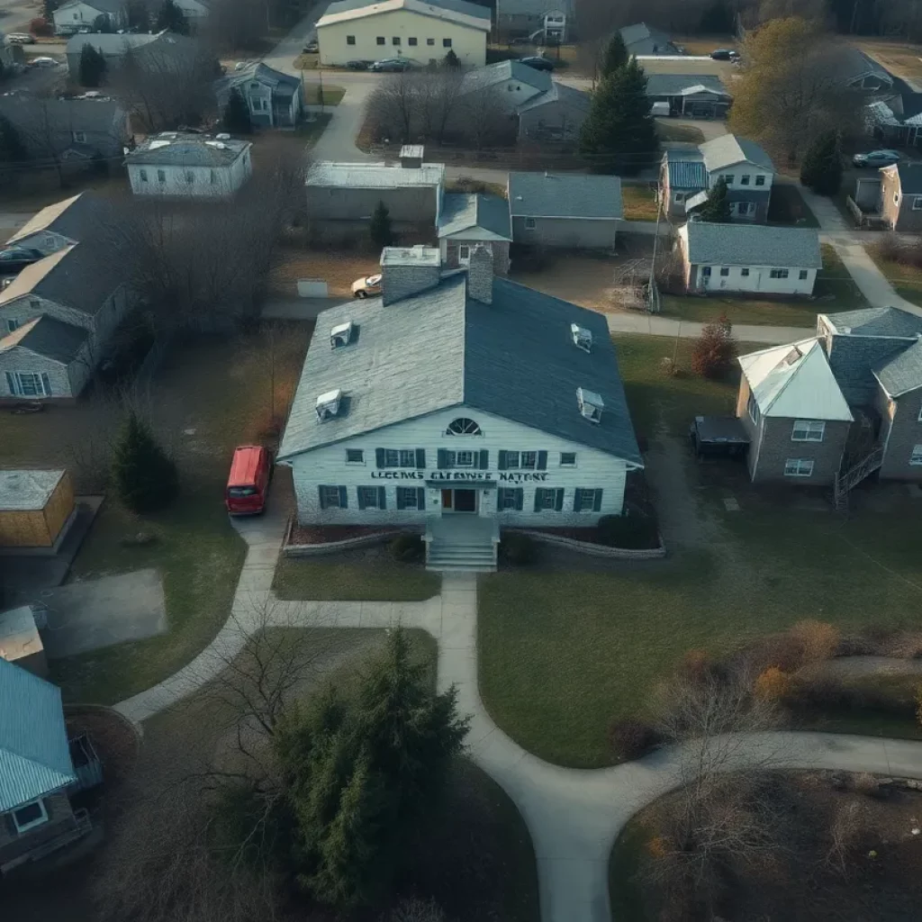 Aerial view of Libby, Montana, highlighting the closed asbestos clinic