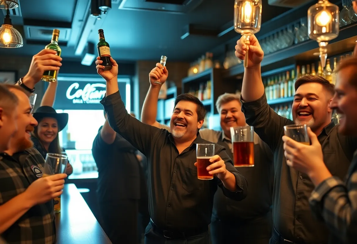 Bar and restaurant owners celebrating liquor liability reform in South Carolina