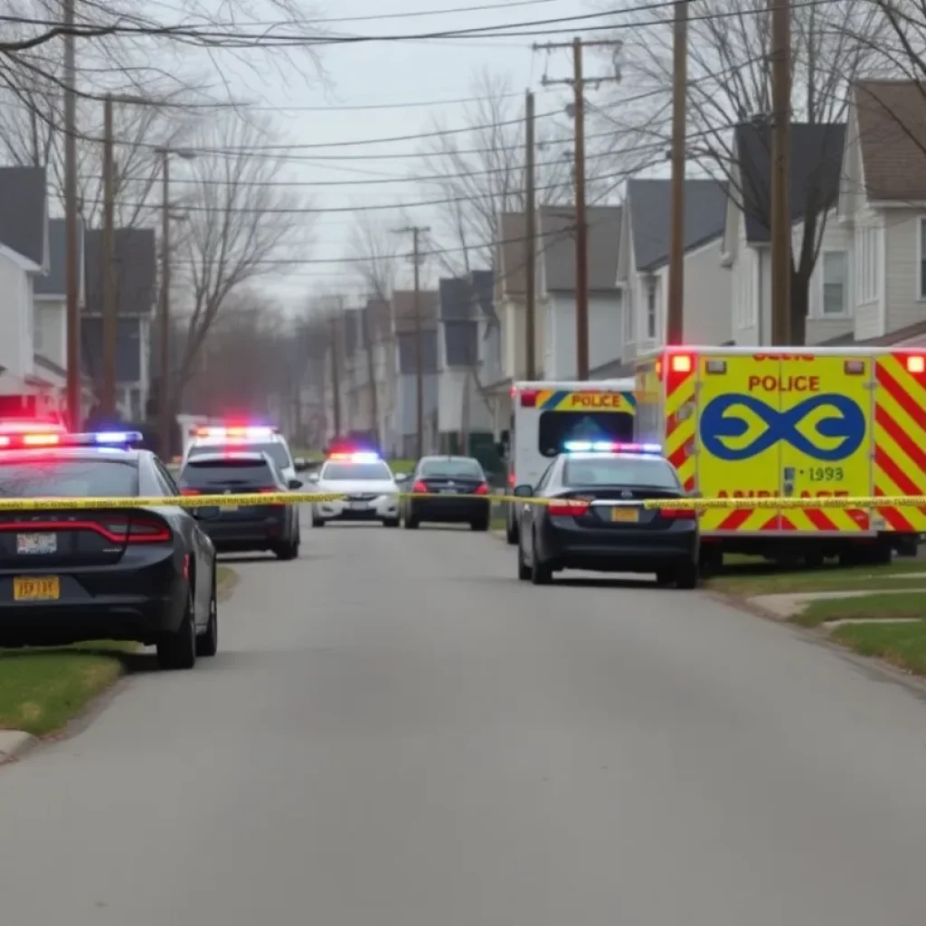 Police and ambulances at a shooting scene in Little River