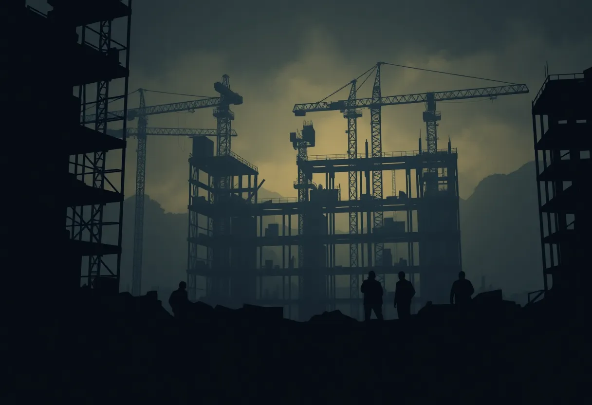 Illustration depicting money laundering in a construction context.