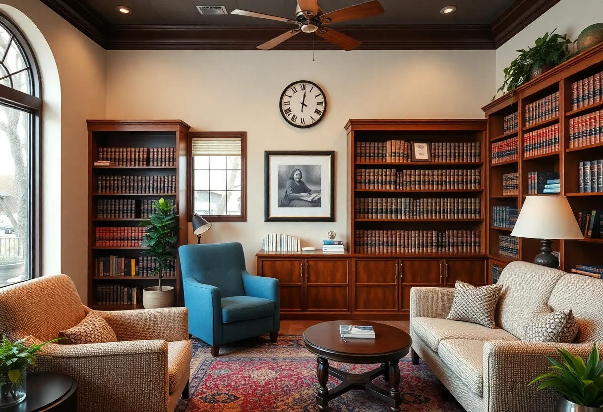 Welcoming law office interior promoting family-oriented legal services