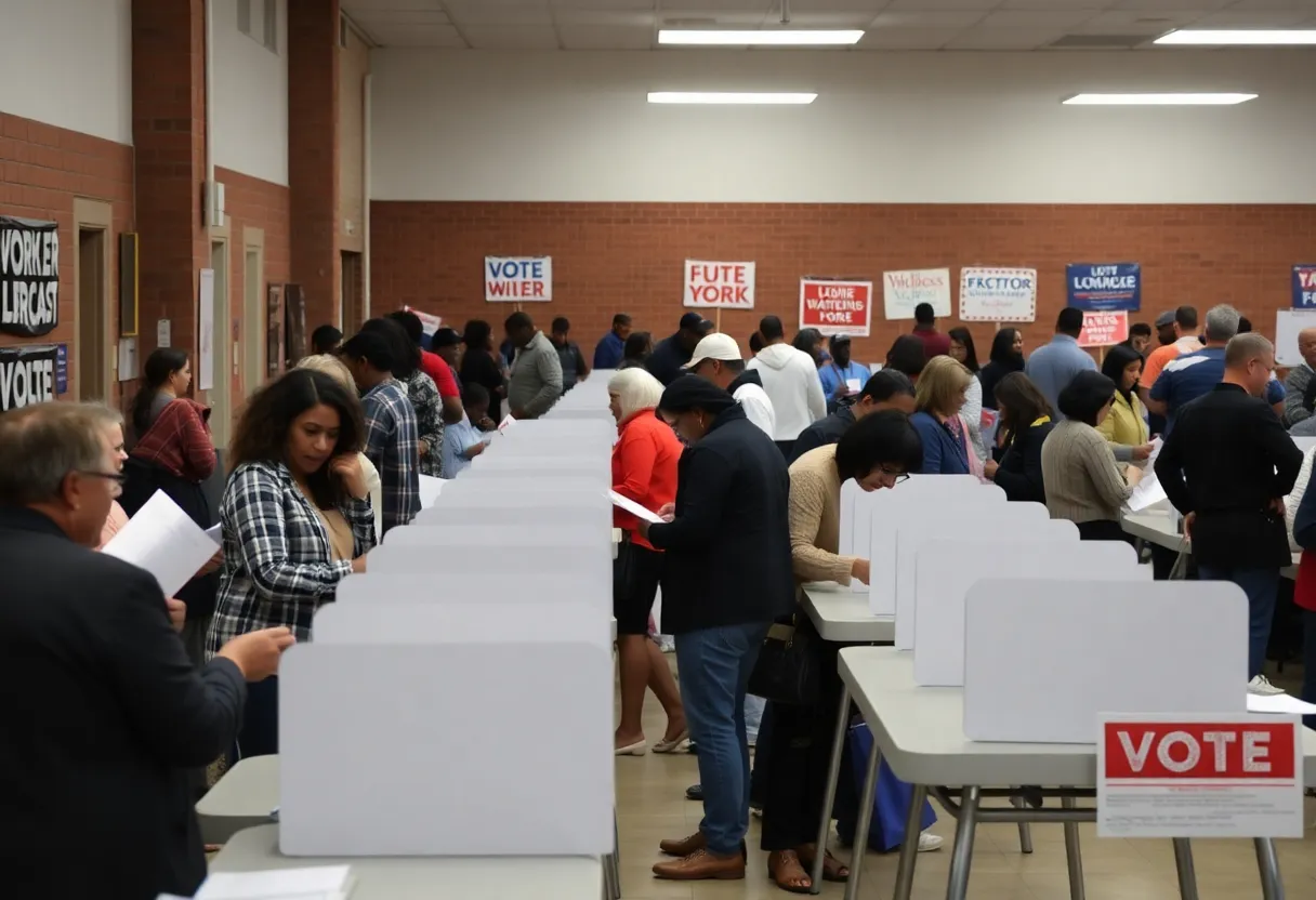 Voters at a polling station in North Charleston casting their ballots.