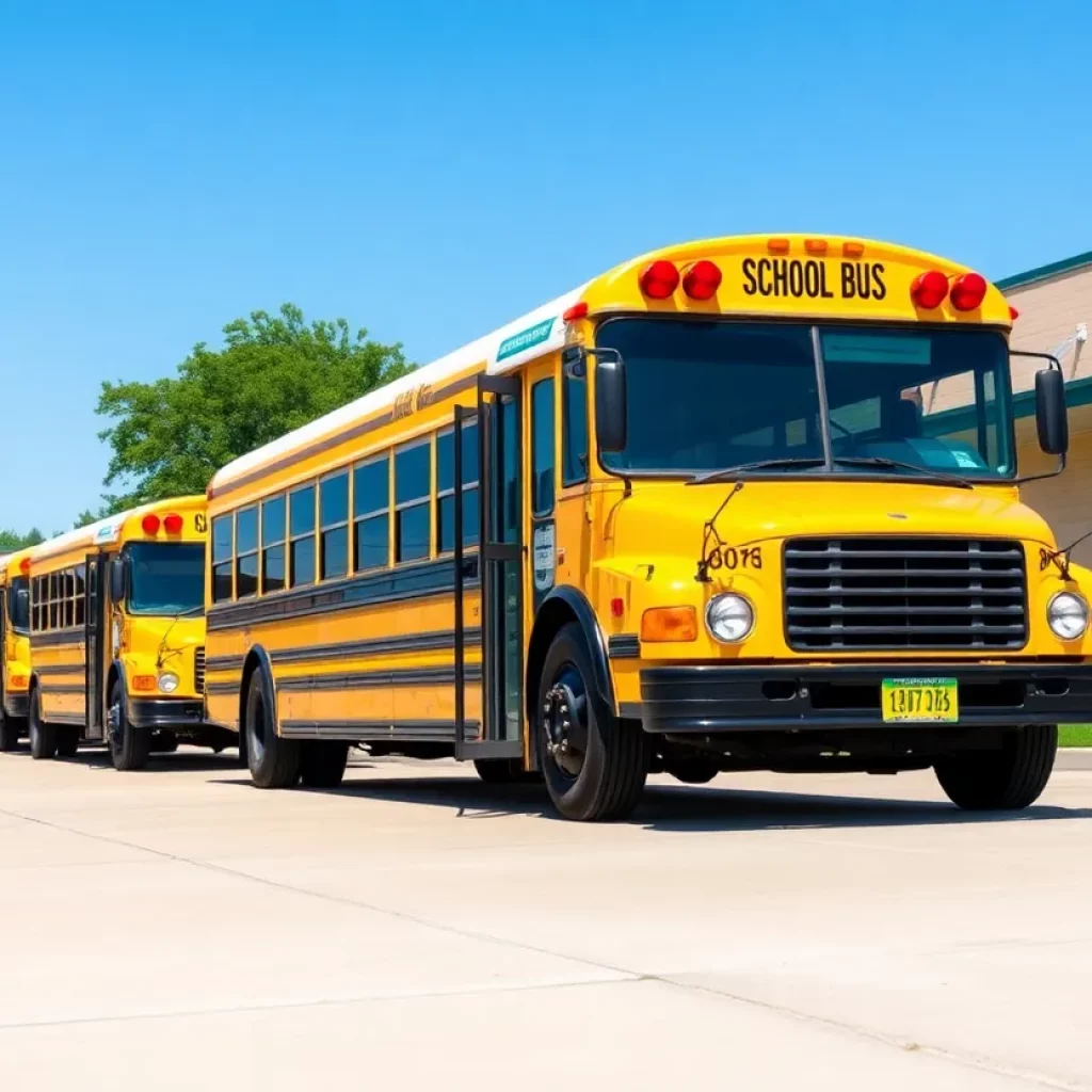 RNG converted school buses at Orange Grove Charter School
