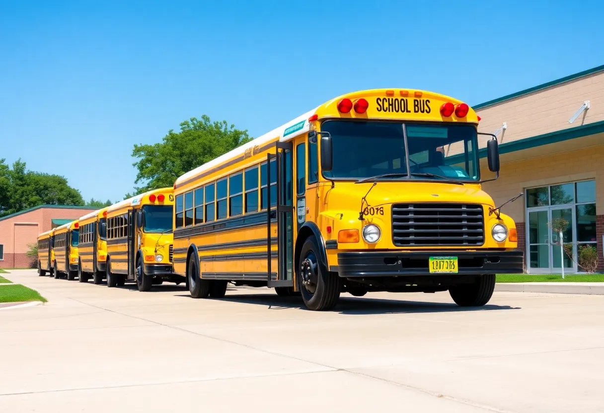 RNG converted school buses at Orange Grove Charter School